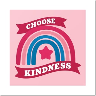 Choose Kind pink rainbow Posters and Art